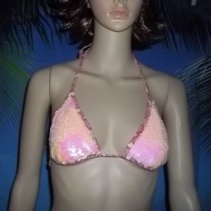 NWOT VS Sequin Floral Trim Womens' Bathing Top-M